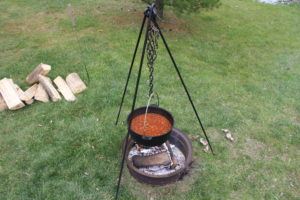 Chili Cooking over campfire