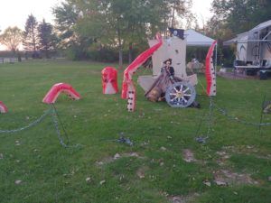 decorated campsite for halloween